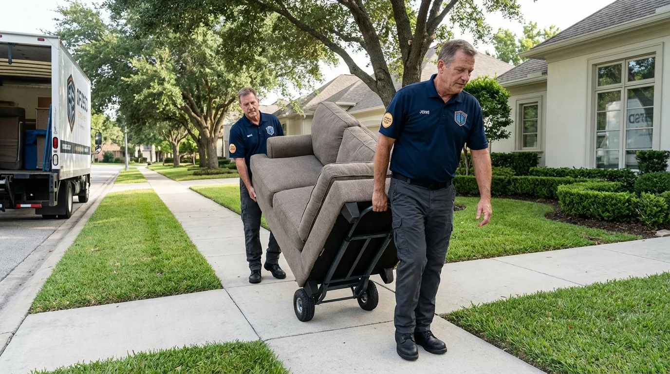 Local residential moving crew loading furniture in Charlemont, MA